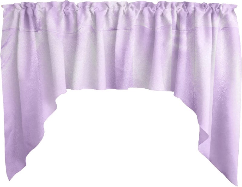 Solid Shiny Satin Swag Window Valance Home Décor Bedroom Nursery Kitchen Window (Lavender)